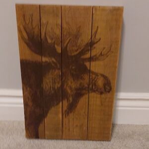 Rustic Brown Moose Wall Art Decor